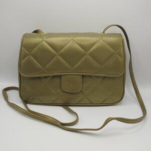 Vintage Jay Herbert New York gold quilted leather purse